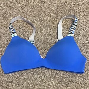Victoria's Secret Vibrant Blue Bra with Logo Straps